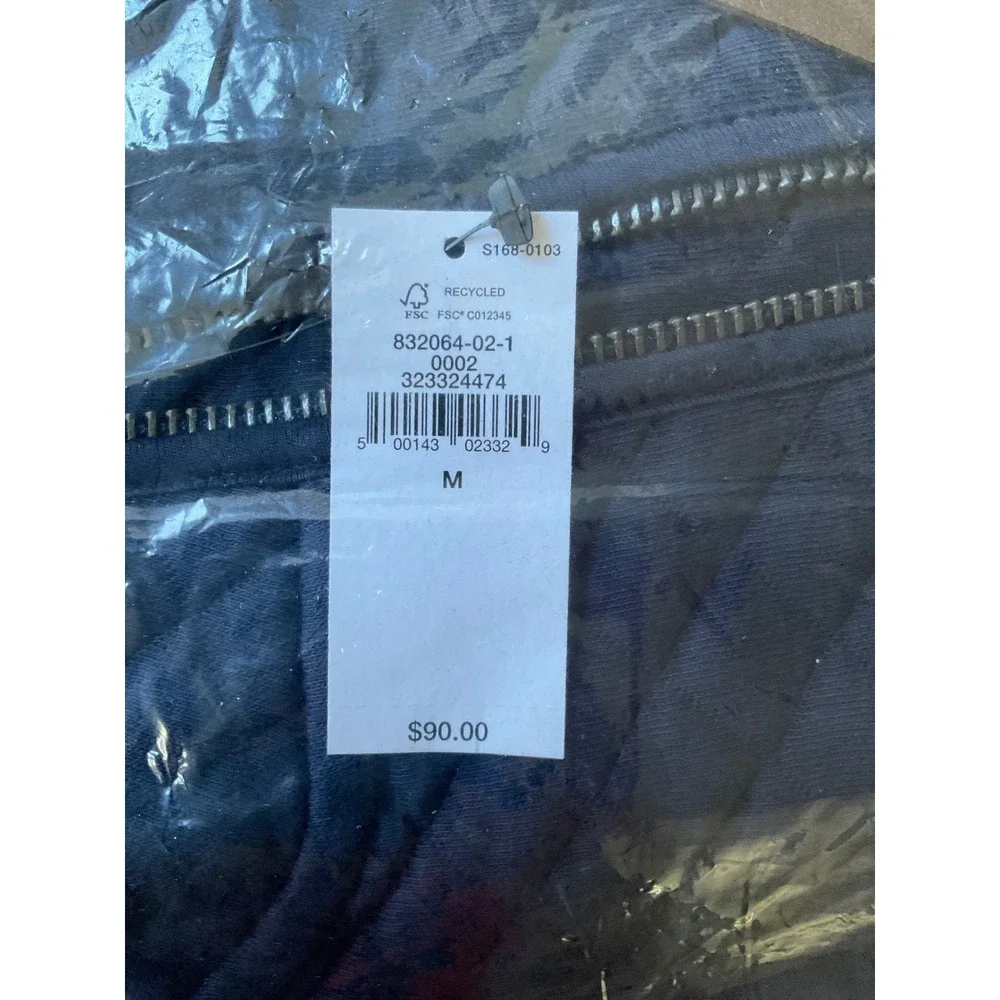 Banana Republic Quilted Knit Quarter-Zip Navy Medium New With Tags